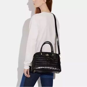 Crocodile Black Coach Satchel